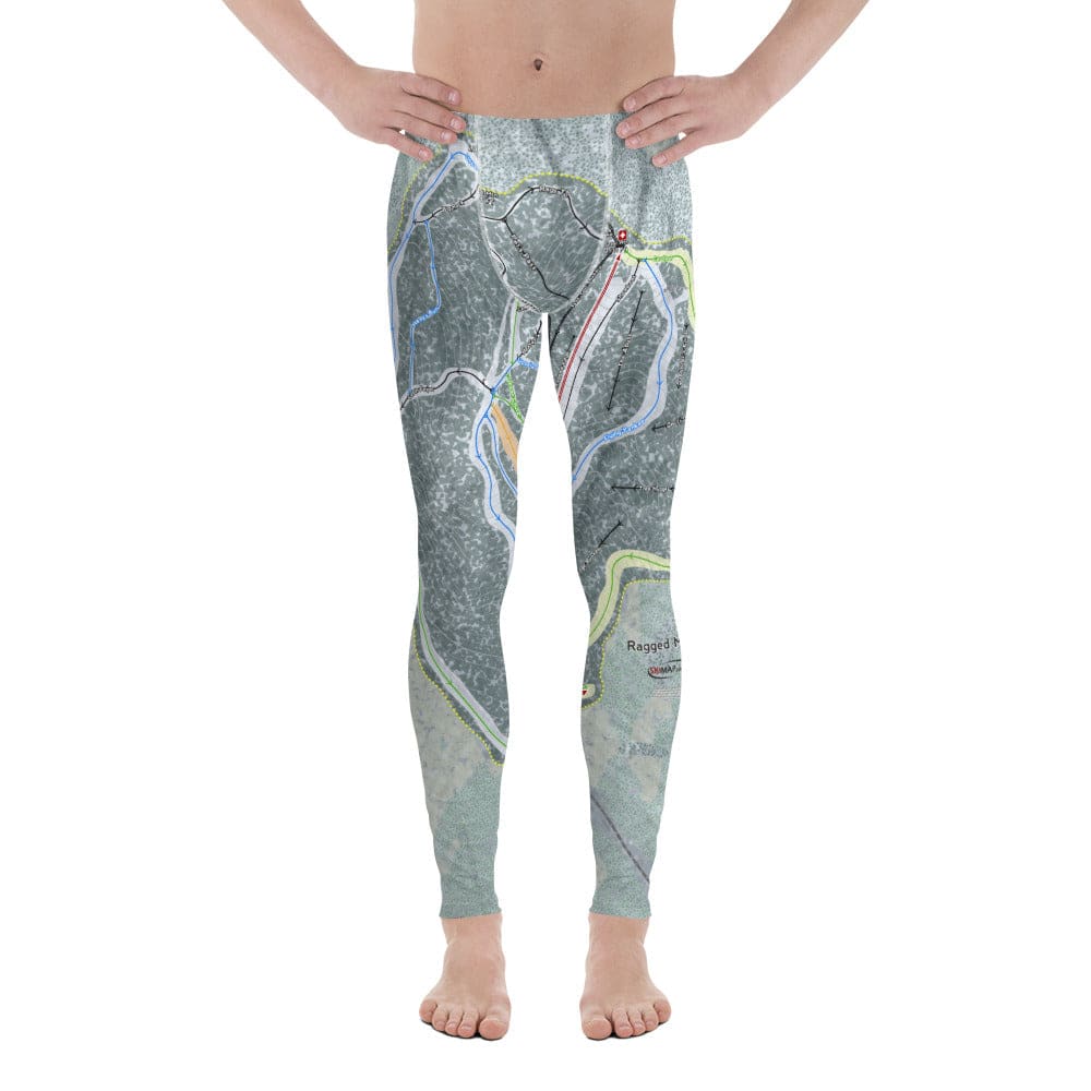 Ragged Mountain, New Hampshire Ski Trail Map Men's Base Layer Bottom - Powderaddicts