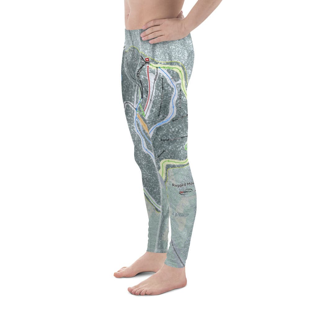 Ragged Mountain, New Hampshire Ski Trail Map Men's Base Layer Bottom - Powderaddicts