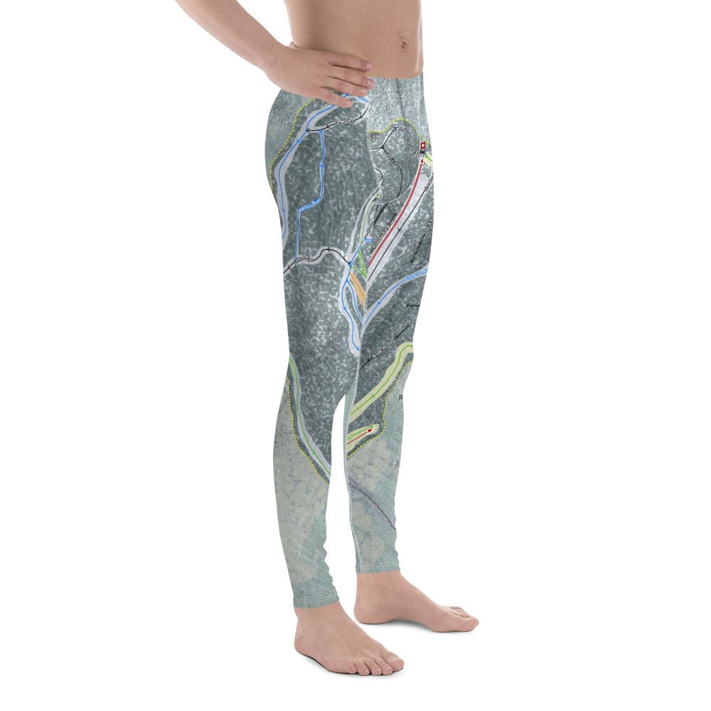 Ragged Mountain, New Hampshire Ski Trail Map Men's Base Layer Bottom - Powderaddicts