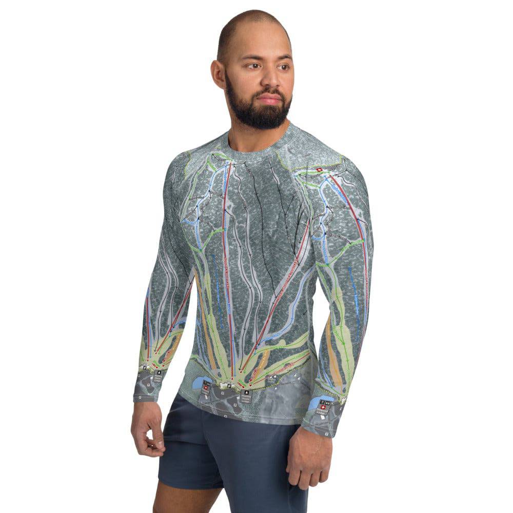Ragged Mountain, New Hampshire Ski Trail Map Men's Base Layer Top - Powderaddicts