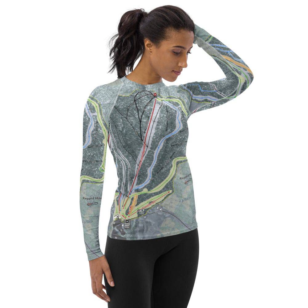 Ragged Mountain, New Hampshire Ski Trail Map Women's Base Layer Top - Powderaddicts
