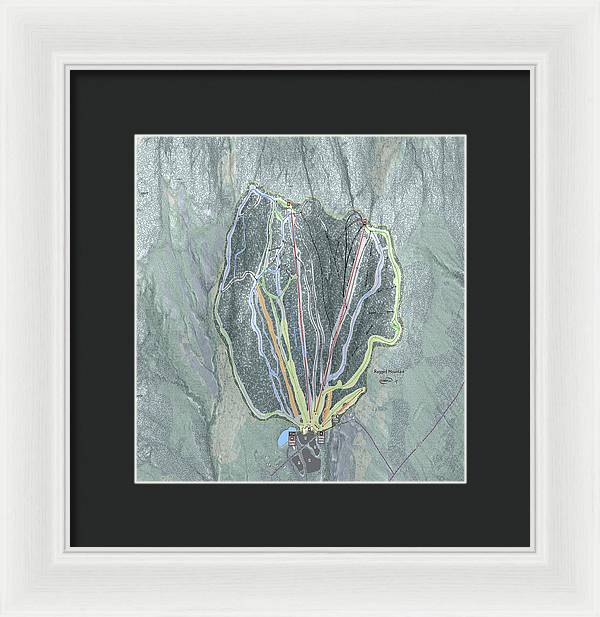 Ragged Mountain Ski Trail Map - Framed Print - Powderaddicts