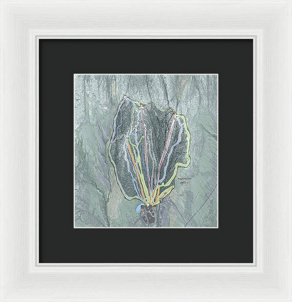 Ragged Mountain Ski Trail Map - Framed Print - Powderaddicts