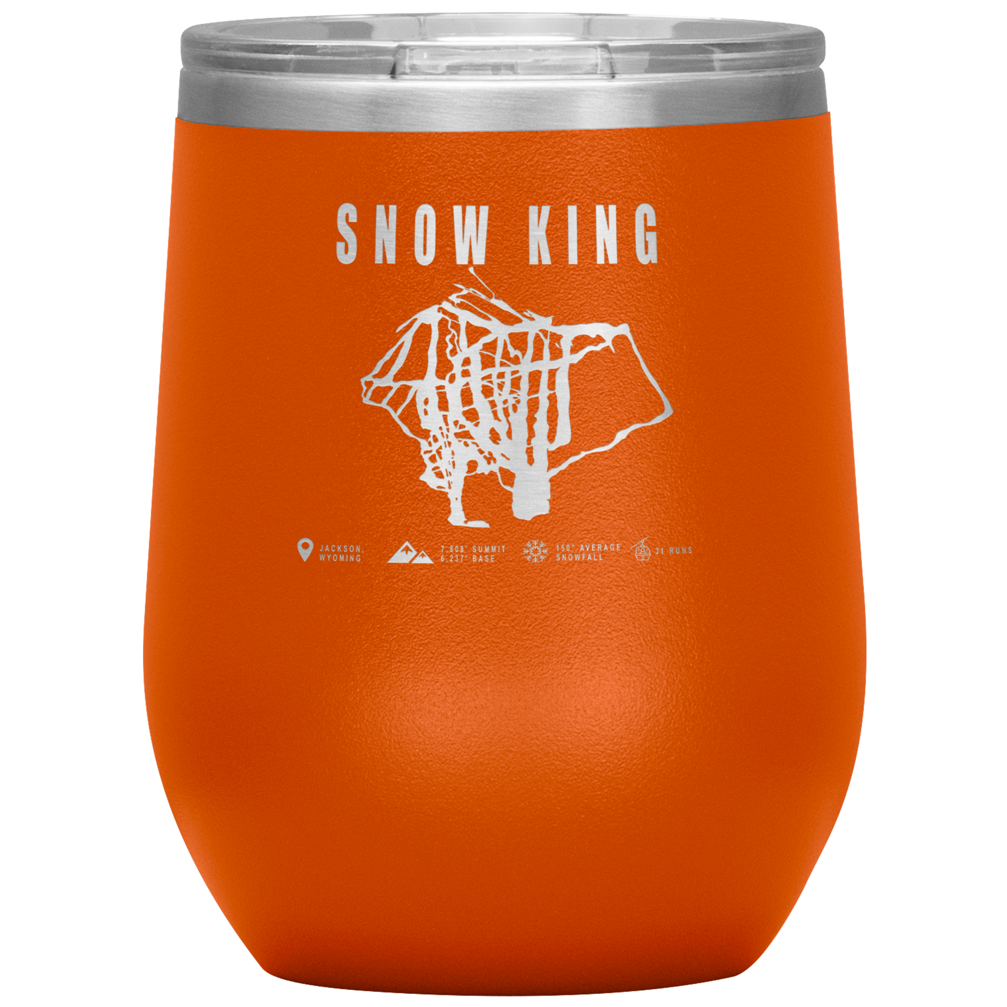 Snow King Wyoming Ski Trail Map Wine 12oz Tumbler - Powderaddicts