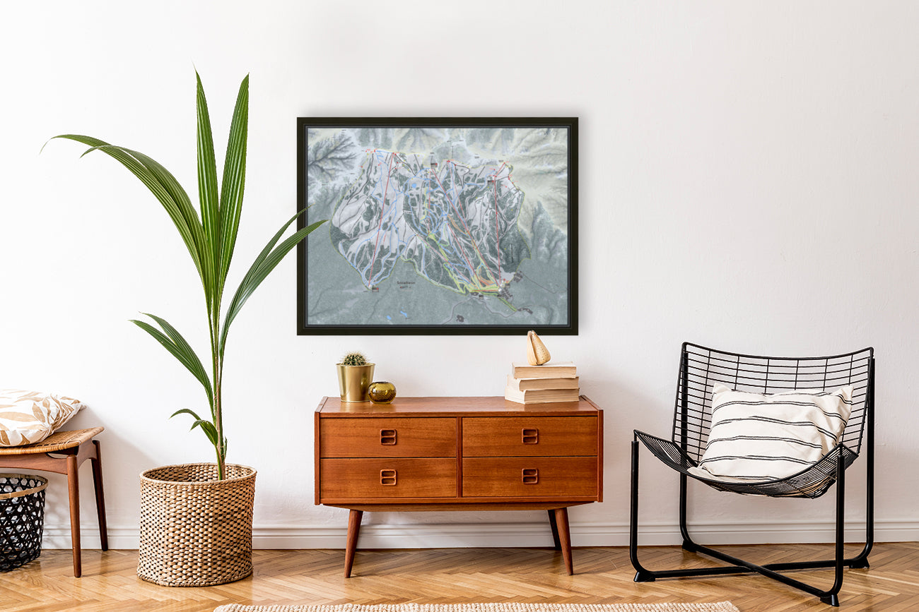 Snowbasin  Utah Ski Trail Map Art Prints - Powderaddicts