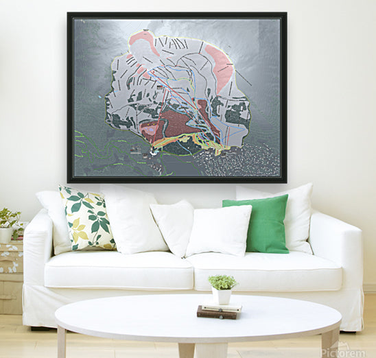 Alyeska Alaska Ski Resort Map Wall Art