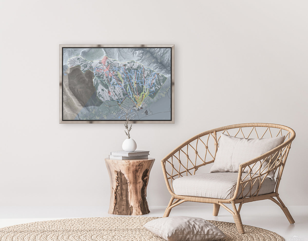 Jackson Hole Maine Ski Resort Map Wall Art