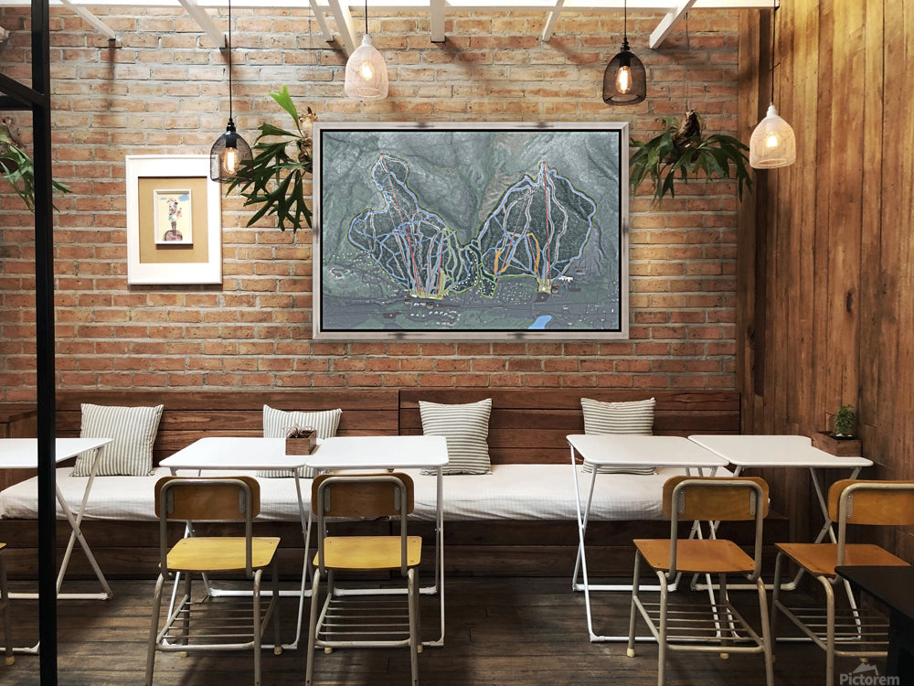 Attitash Mountain New Hampshire Ski Resort Map Wall Art