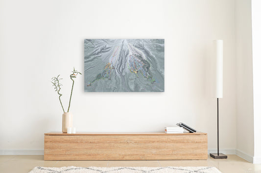 Mt Hood Oregon Ski Resort Map Wall Art