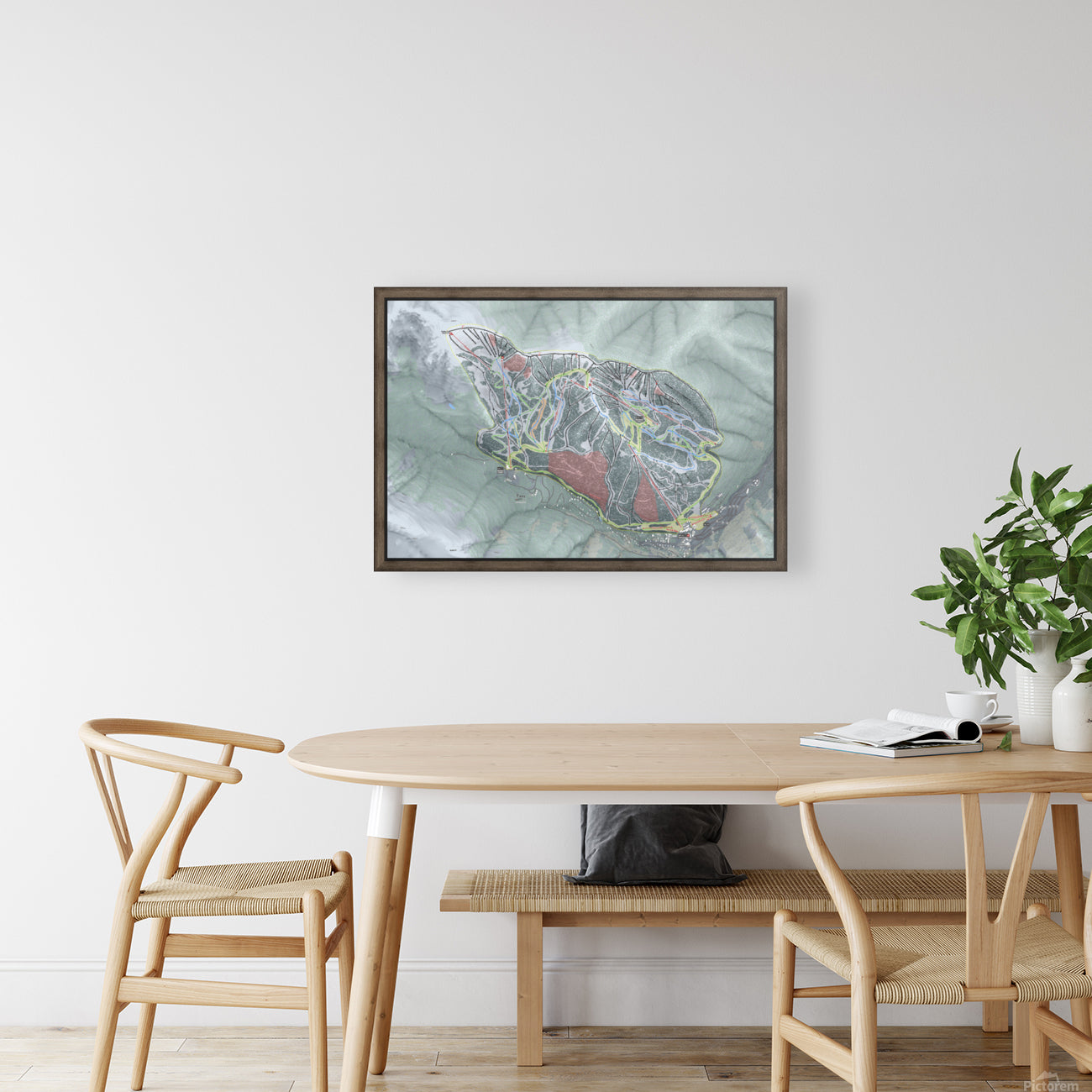 Taos New Mexico Ski Resort Map Wall Art