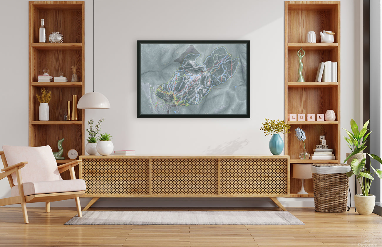 Whitefish Mountain Montana Ski Resort Map Wall Art