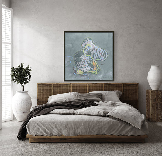 China Peak California Ski Resort Map Wall Art