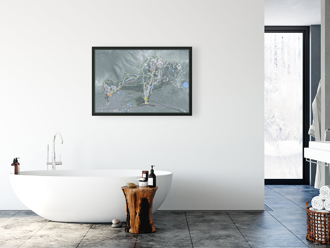 Mt HoodSkibowl Oregon Ski Resort Map Wall Art