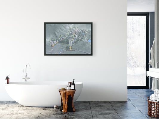 Mt HoodSkibowl Oregon Ski Resort Map Wall Art