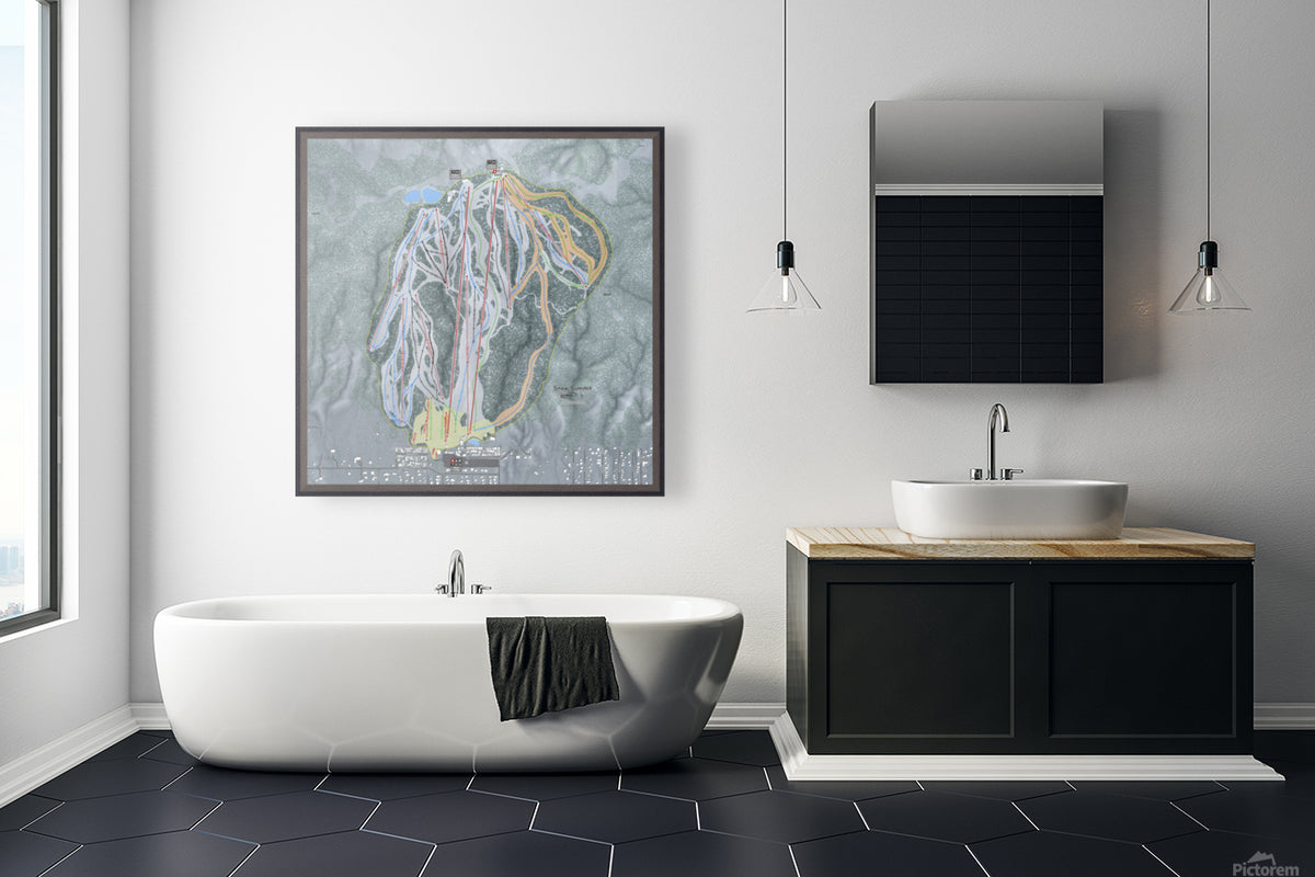 Snow Summit California Ski Resort Map Wall Art