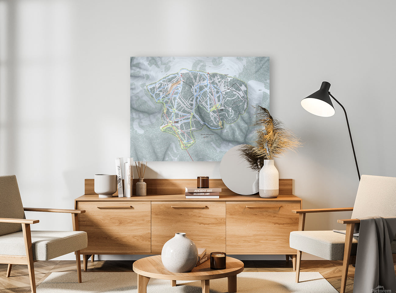 Silver Mountain Idaho Ski Resort Map Wall Art