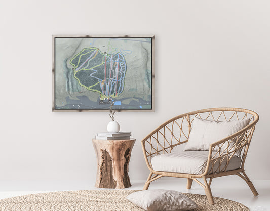 Bristol Mountain New York Ski Resort Map Wall Art