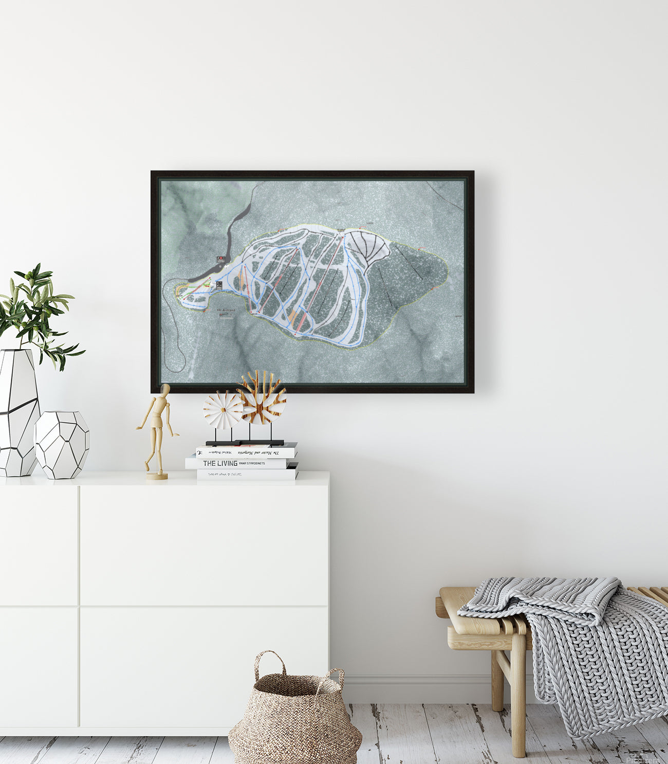 Mt. Ashland Oregon Ski Resort Map Wall Art