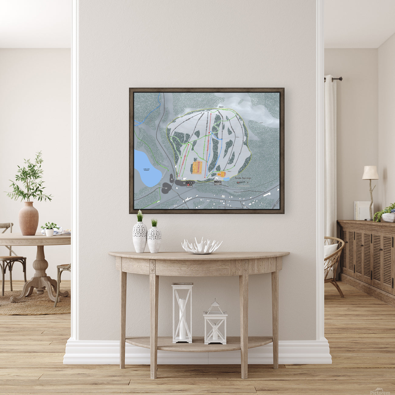Soda Springs California Ski Resort Map Wall Art