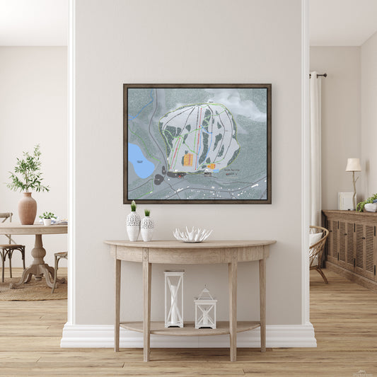 Soda Springs California Ski Resort Map Wall Art