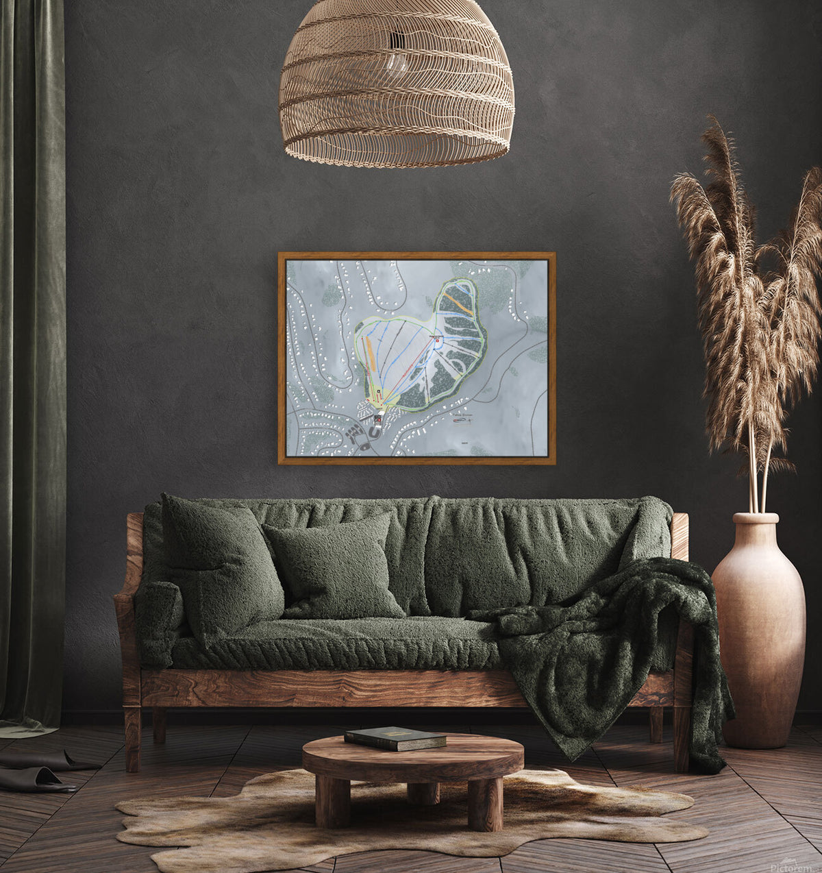 Tahoe Donner California Ski Resort Map Wall Art