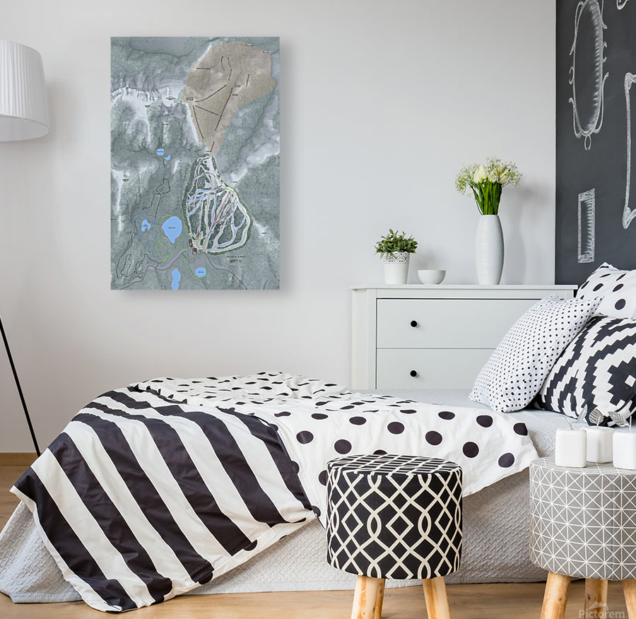 Anthony Lakes Oregon Ski Resort Map Wall Art