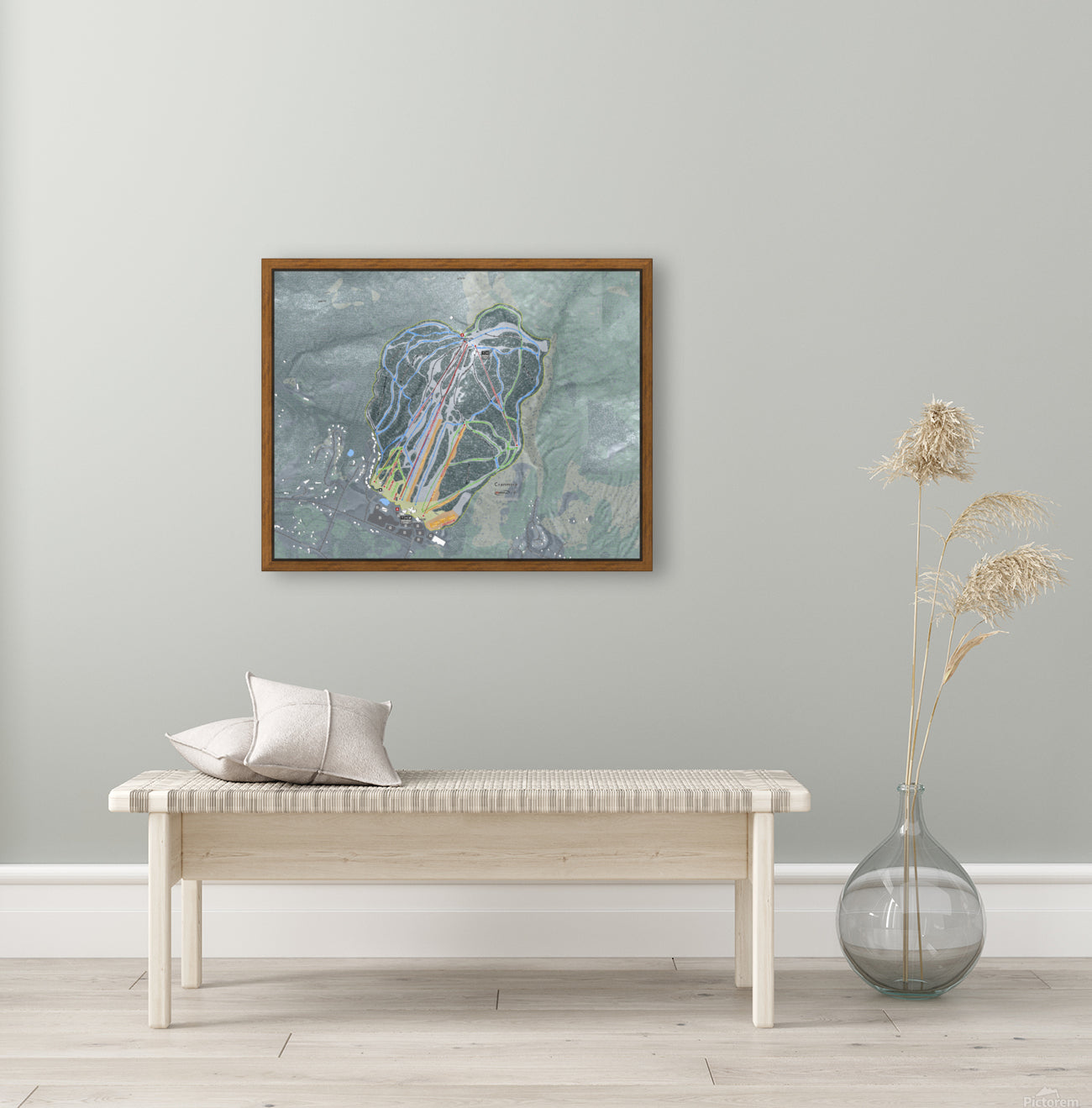 Cranmore Mountain New Hampshire Ski Resort Map Wall Art