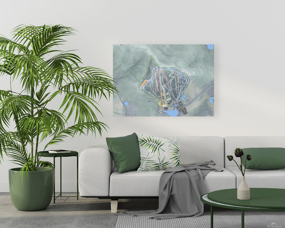 Elk Mountain Pennsylvania Ski Resort Map Wall Art