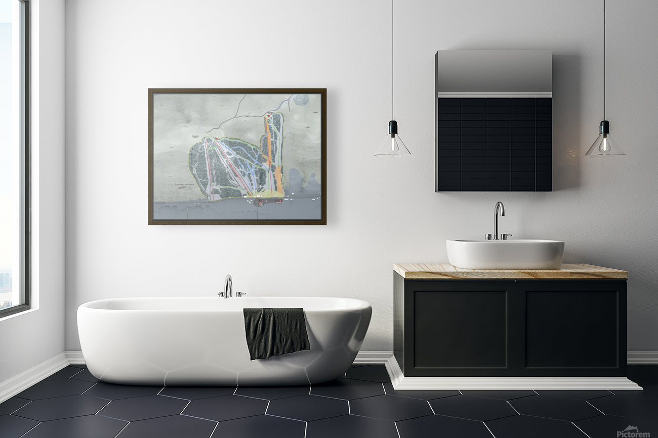 Labrador Mountain New York Ski Resort Map Wall Art
