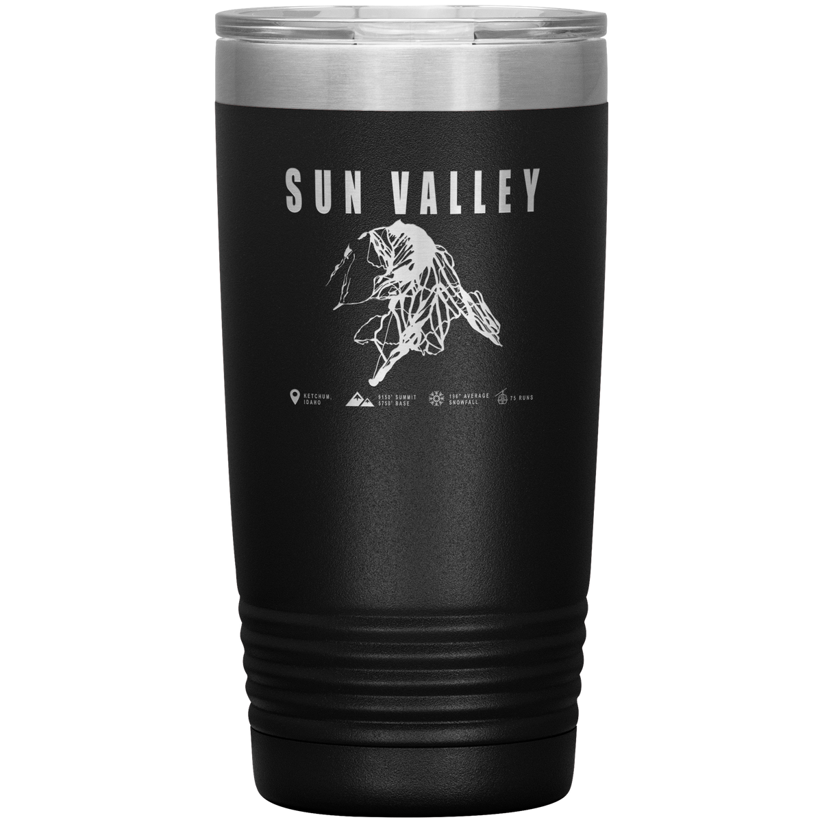 Sun Valley Idaho Ski Trail Map 20oz Tumbler - Powderaddicts