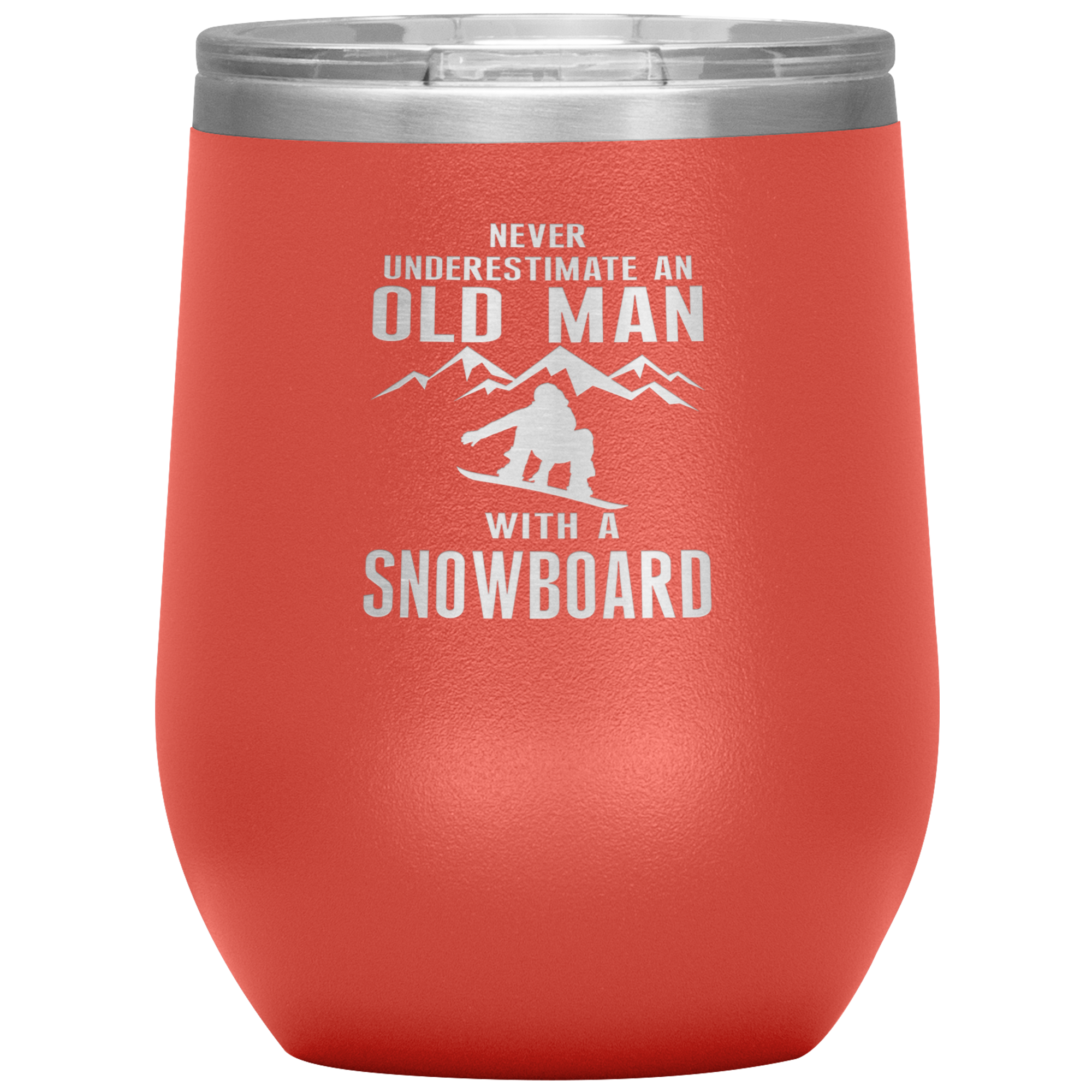 Never Underestimate An Old Man With A Snowboard 12oz Tumbler - Powderaddicts
