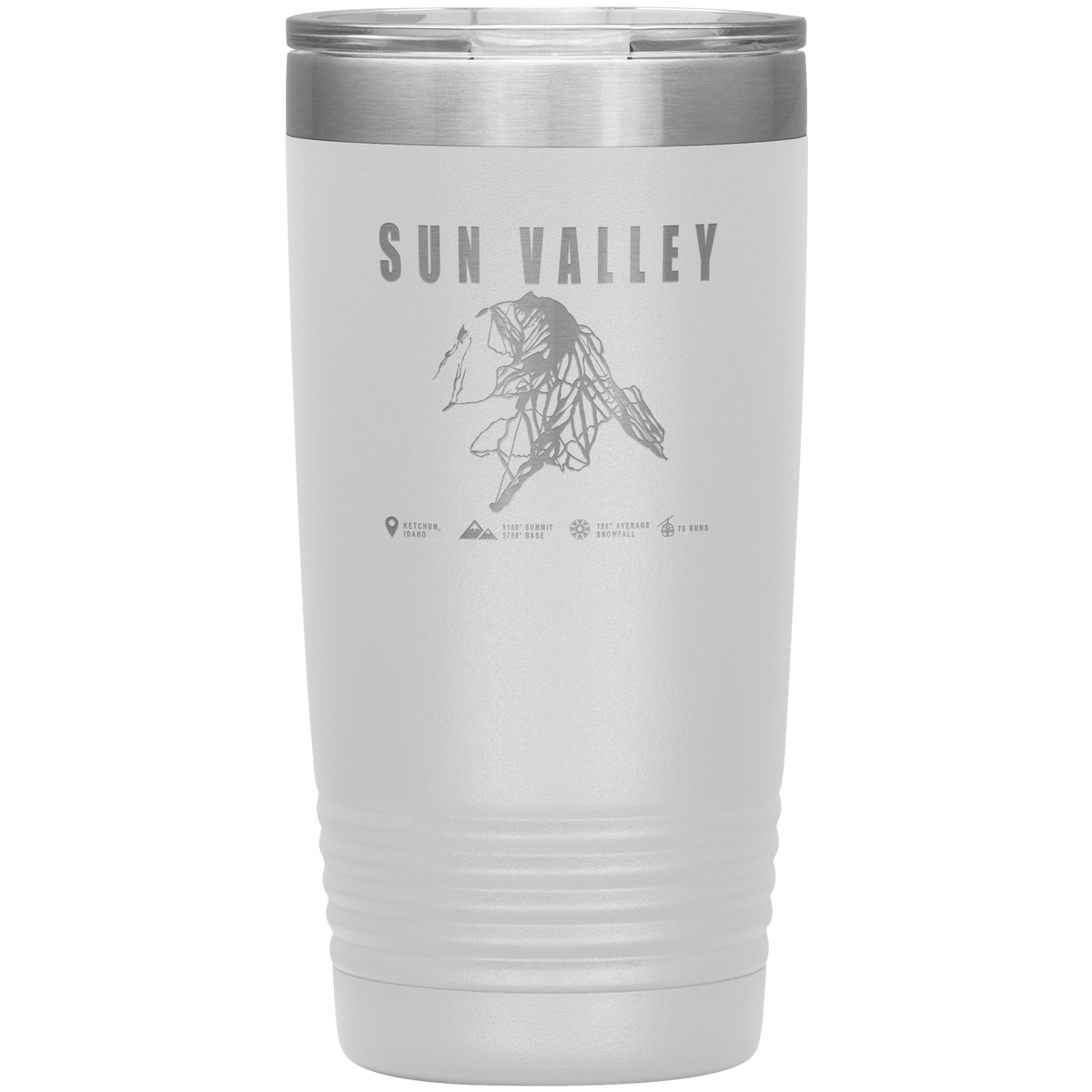 Sun Valley Idaho Ski Trail Map 20oz Tumbler - Powderaddicts
