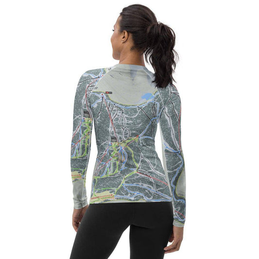 Red Lodge, Montana Ski Trail Map Women's Base Layer Top - Powderaddicts