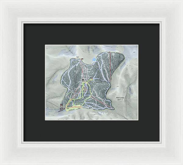 Red Lodge Ski Trail Map - Framed Print - Powderaddicts