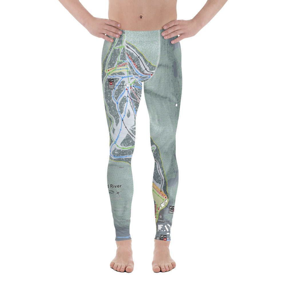 Red River, New Mexico Ski Trail Map Men's Base Layer Bottom - Powderaddicts