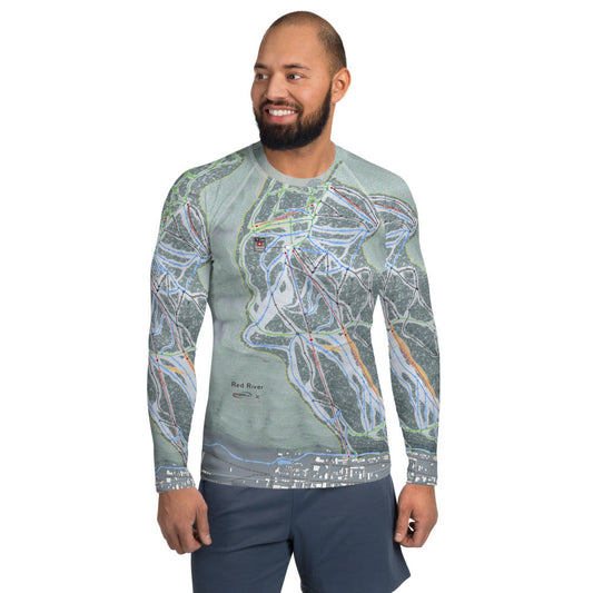 Red River, New Mexico Ski Trail Map Men's Base Layer Top - Powderaddicts