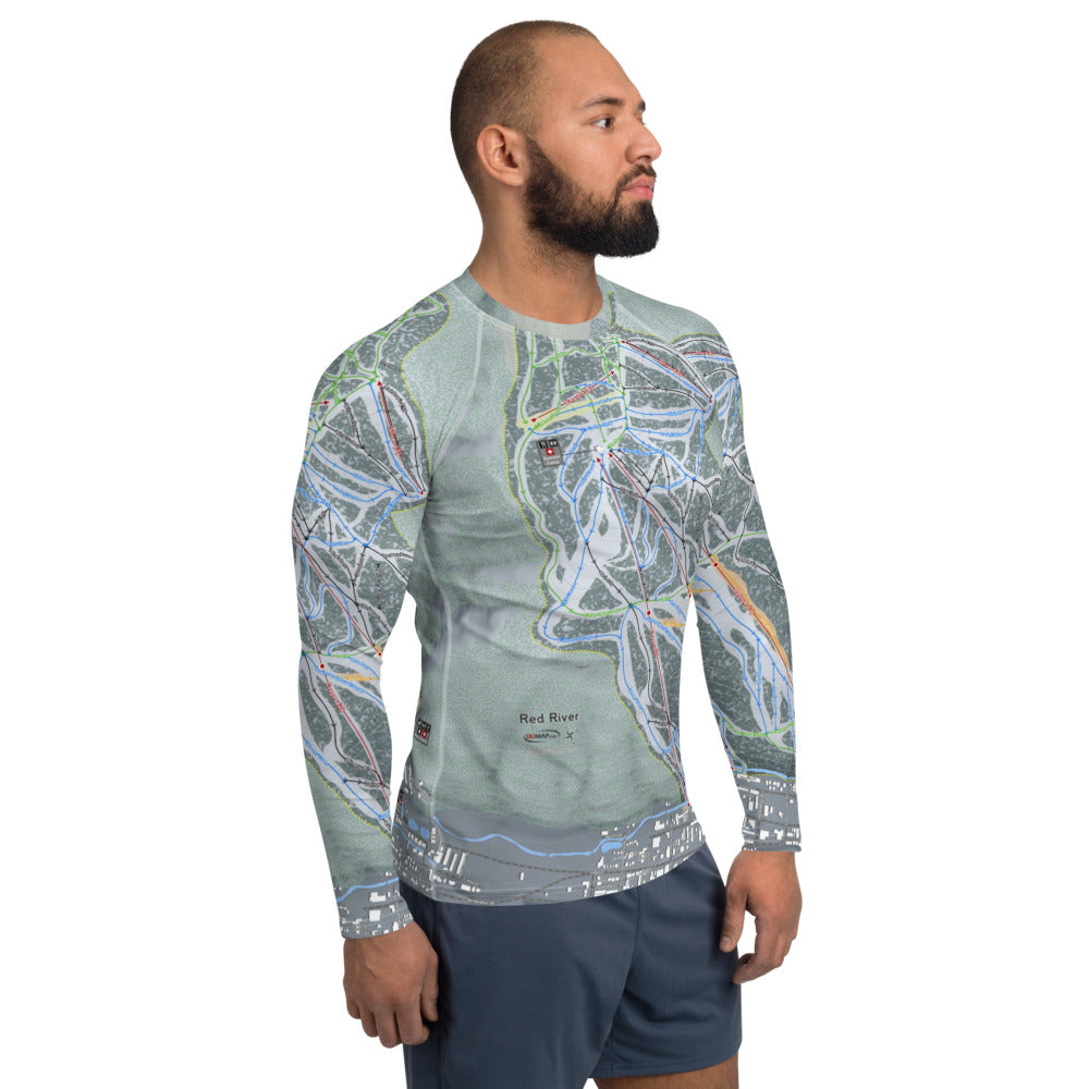 Red River, New Mexico Ski Trail Map Men's Base Layer Top - Powderaddicts