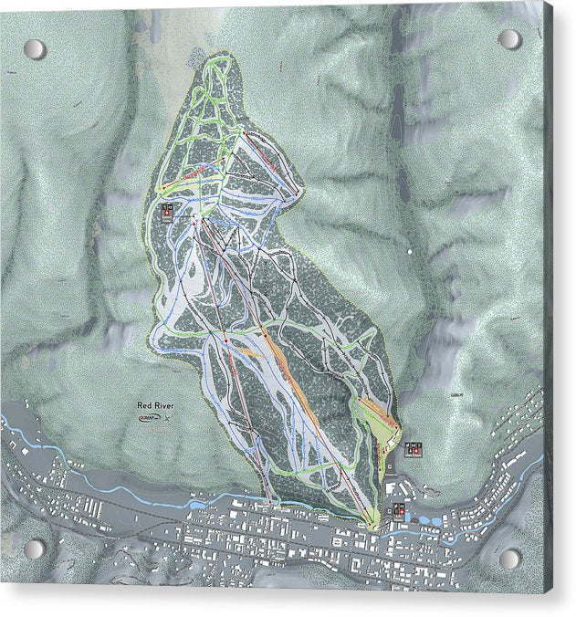 Red River Ski Trail Map - Acrylic Print - Powderaddicts