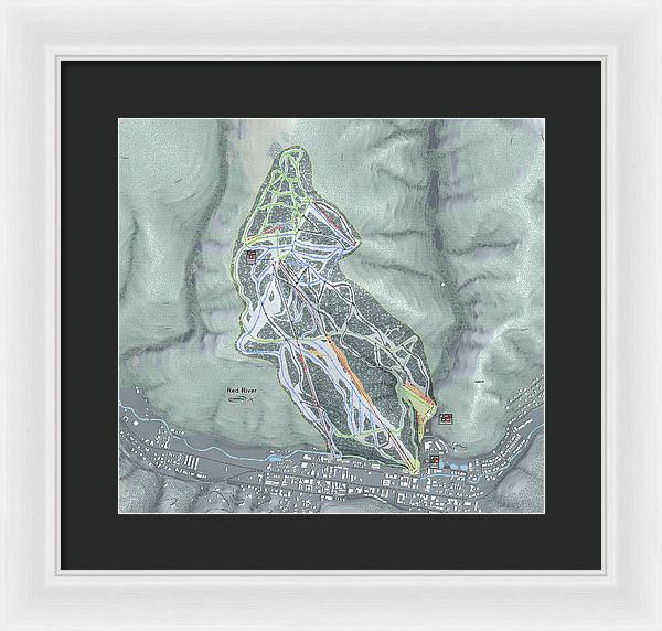 Red River Ski Trail Map - Framed Print - Powderaddicts