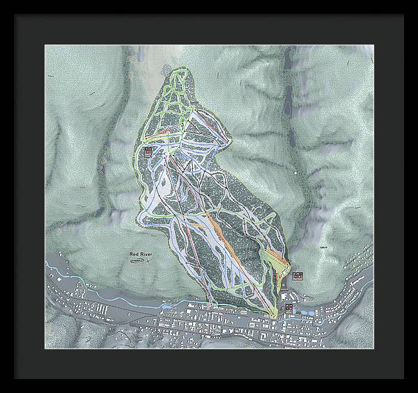 Red River Ski Trail Map - Framed Print - Powderaddicts