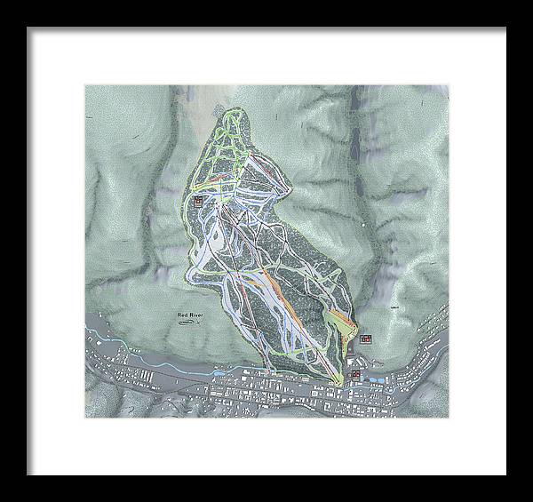 Red River Ski Trail Map - Framed Print - Powderaddicts