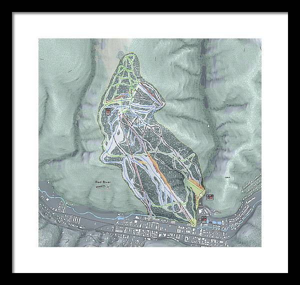 Red River Ski Trail Map - Framed Print - Powderaddicts