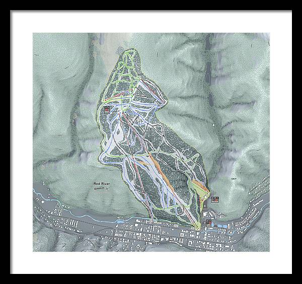 Red River Ski Trail Map - Framed Print - Powderaddicts