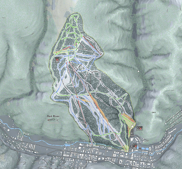 Red River Ski Trail Map - Art Print - Powderaddicts