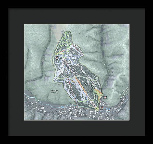 Red River Ski Trail Map - Framed Print - Powderaddicts