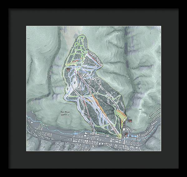 Red River Ski Trail Map - Framed Print - Powderaddicts