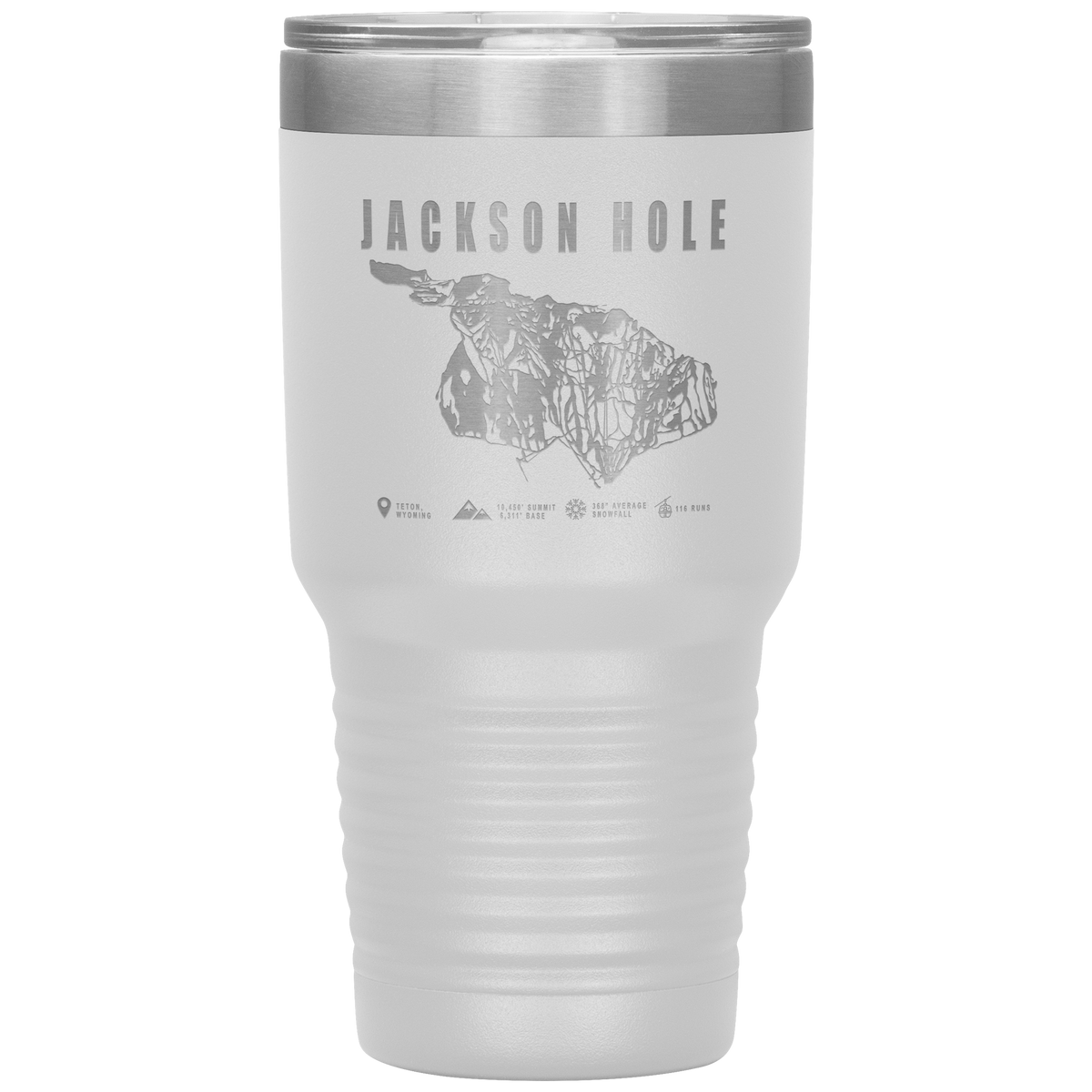 Jackson Hole Wyoming Ski Trail Map 30oz Tumbler - Powderaddicts