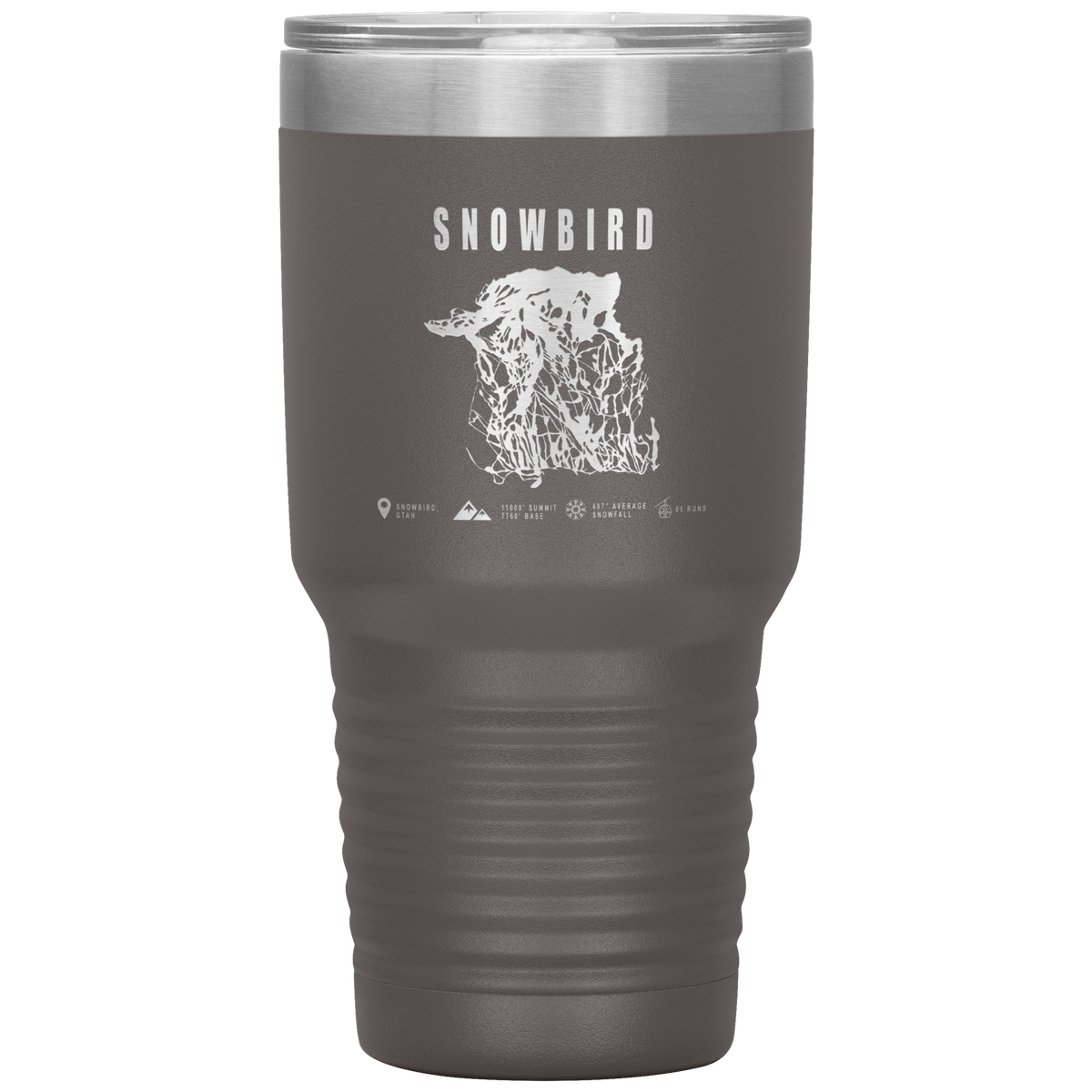 Snowbird,Utah Ski Trail Map 30oz Tumbler - Powderaddicts
