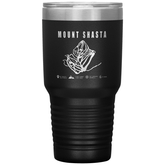 Mount Shasta, California Ski Trail Map 30oz Tumbler - Powderaddicts