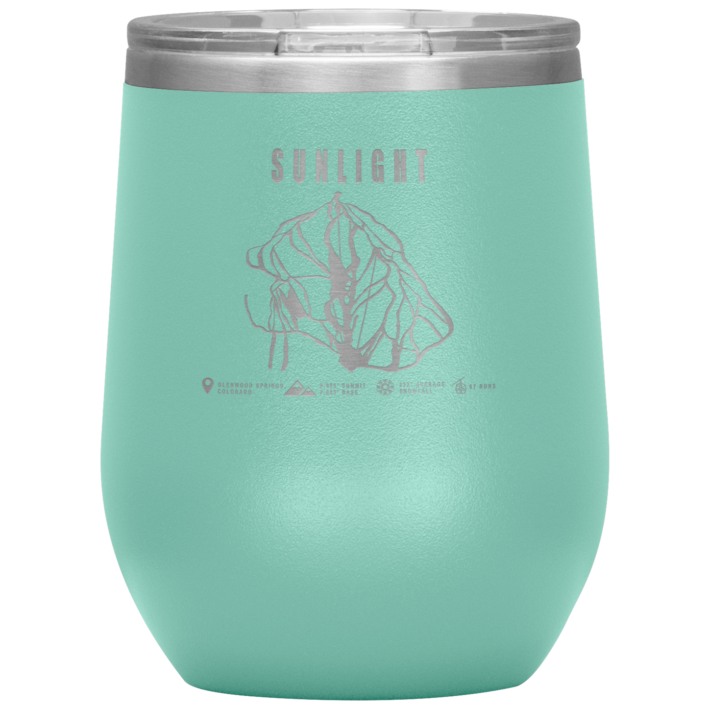Sunlight Colorado Ski Trail Map Wine 12oz Tumbler - Powderaddicts